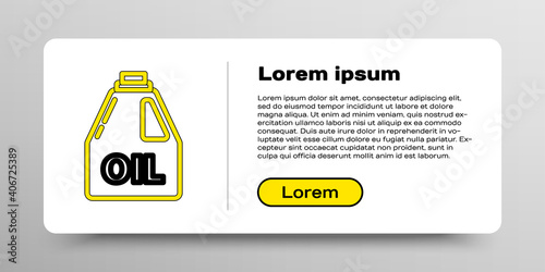 Line Plastic canister for motor machine oil icon isolated on white background. Oil gallon. Oil change service and repair. Colorful outline concept. Vector.