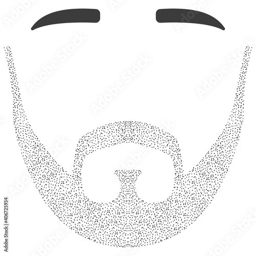 Stubble beard and brows vector illustration isolated on a white background. photo