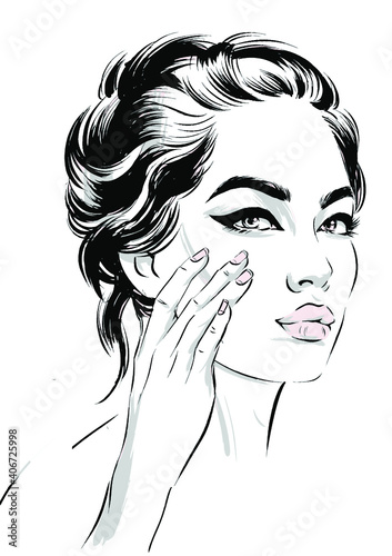Asian beauty woman skin care