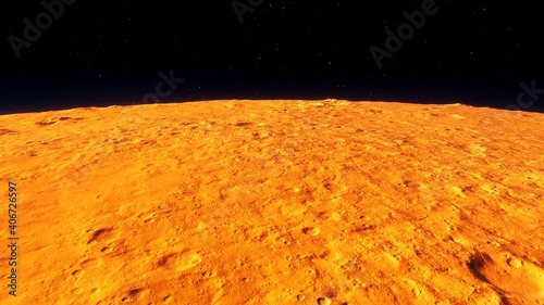 super-earth planet, realistic exoplanet, planet suitable for colonization, earth-like planet in far space, planets background 3d render photo