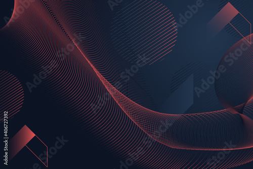 3d wave line blue red techno stock vector background