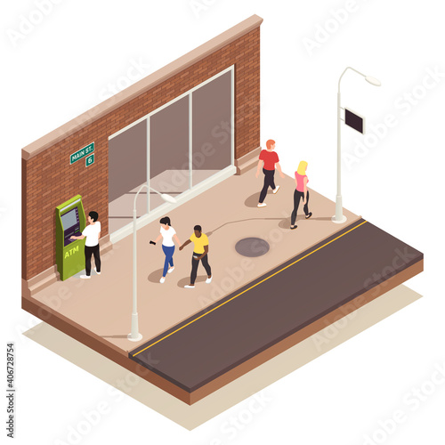 People Using Atm Composition