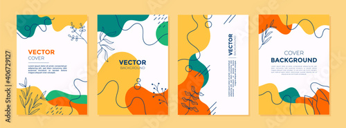 Set of abstract creative artistic templates with spring season concept. Universal cover Designs for Annual Report, Brochures, Flyers, Presentations, Leaflet, Magazine.