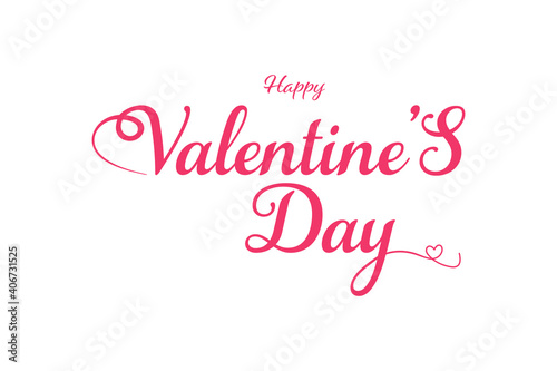 Lettering Happy Valentines Day banner. Valentines Day greeting card template with typography text happy valentine`s day. Vector illustration © LAONG