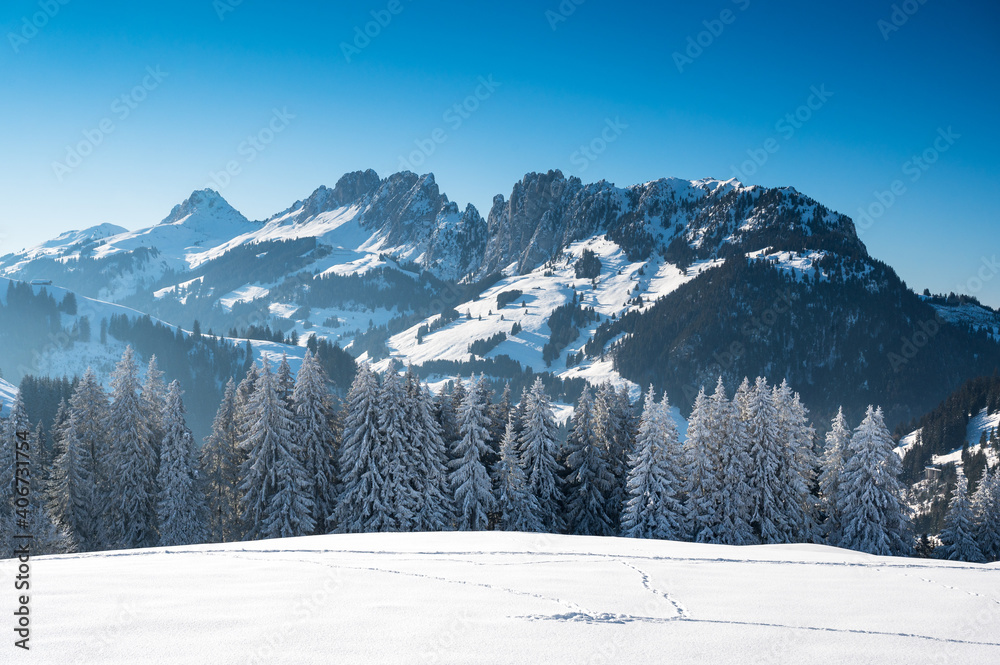 Gastlosen in winter in the swiss alps