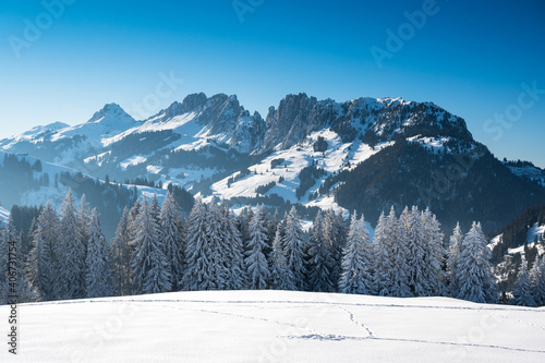 Gastlosen in winter in the swiss alps