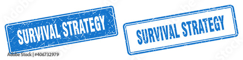 survival strategy stamp set. survival strategy square grunge sign