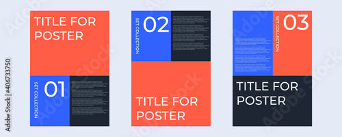 Company identity brochure template collection. Business presentation vector A4 vertical orientation front page mock up set. Corporate report cover abstract geometric illustration design layout bundle.