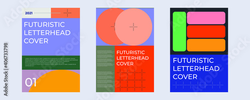 Company identity brochure template collection. Business presentation vector A4 vertical orientation front page mock up set. Corporate report cover abstract geometric illustration design layout bundle.