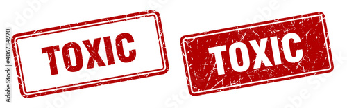 toxic stamp set. toxic square grunge sign