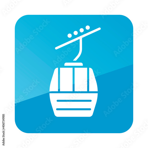 Ski lift gondola flat vector icon