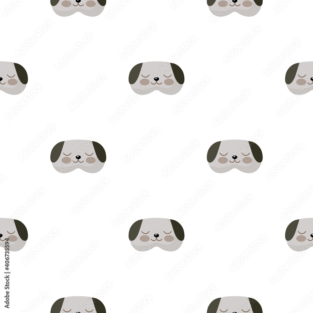 Dog head gray color geometric seamless pattern on white background. Children graphic design element for different purposes. Dog head gray color geometric seamless pattern on white background. Children graphic design element for different purposes.
