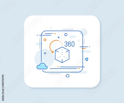 Augmented reality line icon. Abstract square vector button. VR simulation sign. 3d cube symbol. Augmented reality line icon. Quality concept badge. Vector