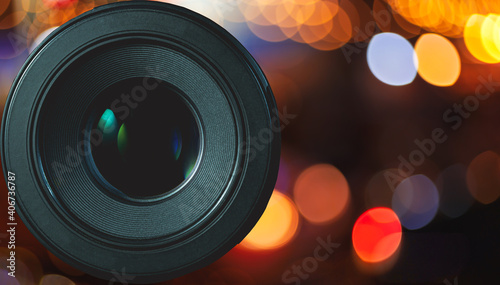 Wallpaper Mural Camera lens on blur night city,Camera - Photographic Equipment,Aspirations,Video Still,Lens - Optical Instrument,Photography,S Torontodigital.ca