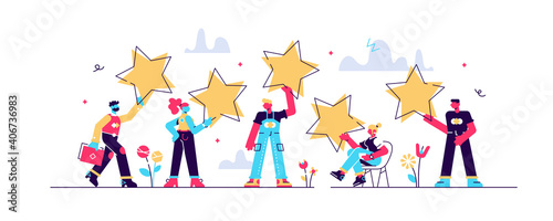 User experience feedback flat vector illustration. vector