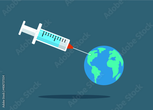 la terre malade du coronavirus se fait vacciner contre le coronavirus