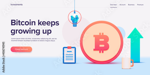 Cryptocoin mining farm layout. Cryptocurrency and blockchain network business isometric vector illustration. Crypto currency exchange or transaction process background.