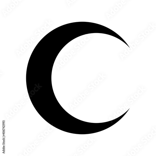 Isolated Simple Crescent or Half Moon Icon. Vector Image.