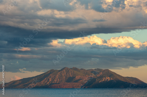 sunset in the mountains