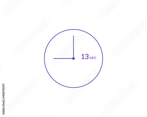 Free Download The 13 seconds, Timer 13 sec icon, stopwatch vector icon. Clock and watch, timer, countdown symbol - GFXLoad
