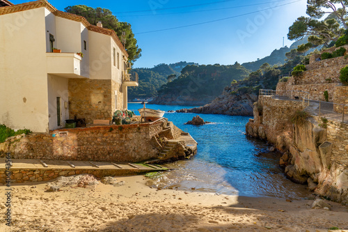 aiguablava winter fornells beaches of catalunya in spain europe turquoise blue sea palafrugell begur girona photo