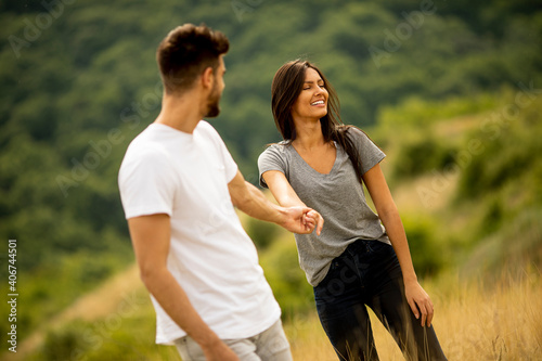 Happy young couple in love ...