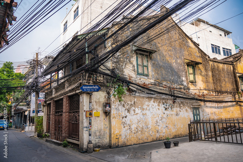Bangkok/Thailand-19 Jan 2020:Old building on talat noi.Talat Noi or Talad Noi is a historic neighbourhood in Bangkok. It roughly occupies the area of the sub-district of same name in Samphanthawong