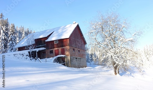 Quadro su tela The old barn.