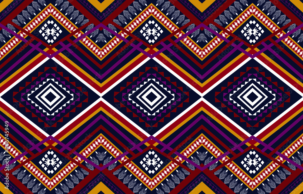 Geometric seamless ornament for ceramics, wallpaper, textile, web, cards. Ethnic pattern. Border ornament. Native american design, Navajo. Mexican motif, Aztec ornament.