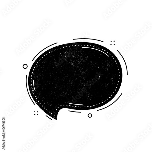 Chat bubble icon. Grunge distress stamp balloon. Contact message sign. Talk, speak symbol. Communication balloon template. Support message or contact icon. Talking, thinking chat bubble. Vector