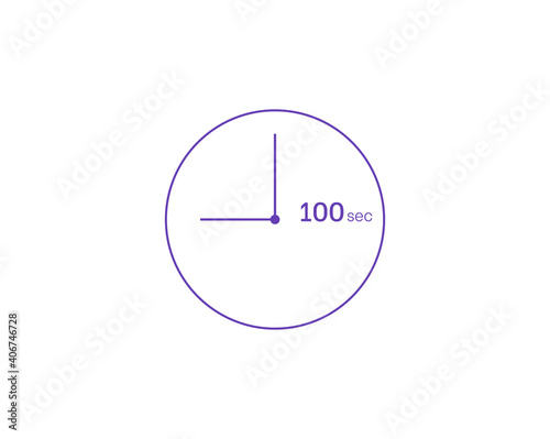 Free Download The 100 seconds, Timer 100 sec icon, stopwatch vector icon. Clock and watch, timer, countdown symbol - GFXLoad