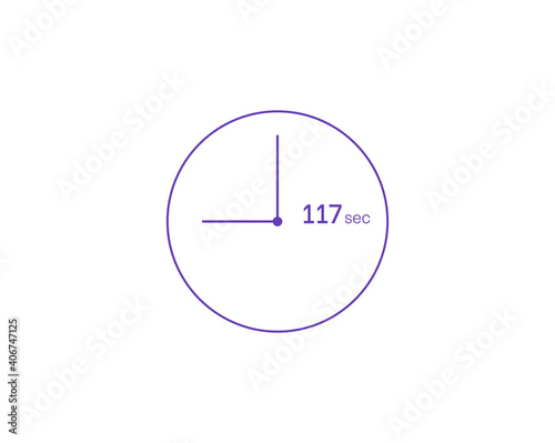 Free Download The 117 seconds, Timer 117 sec icon, stopwatch vector icon. Clock and watch, timer, countdown symbol - GFXLoad