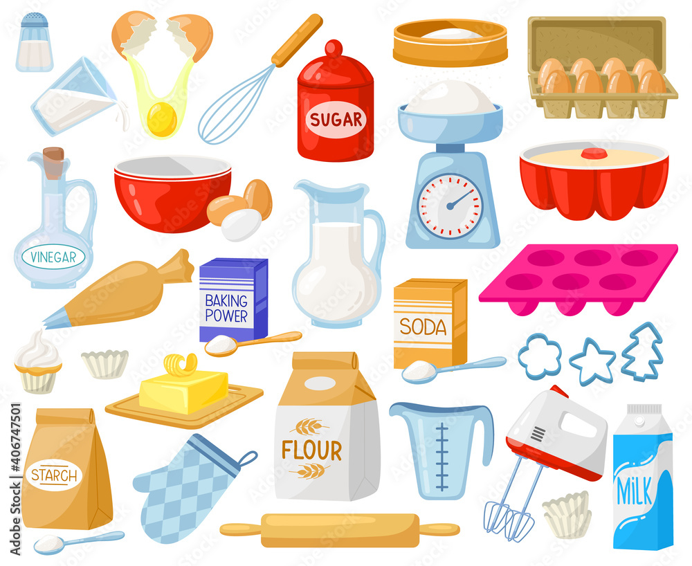 cartoon baking utensils