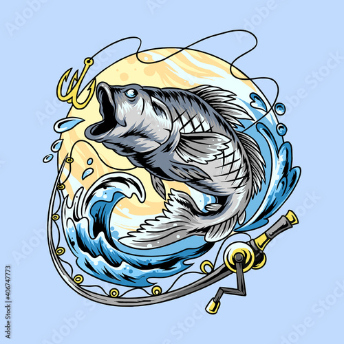 anglers fishing for great salmon and great sea bass