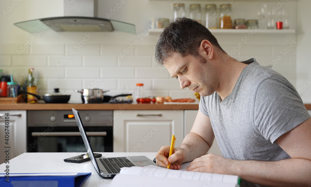 Man working at home. Coronavirus lockdown. Man working at home. Coronavirus lockdown.