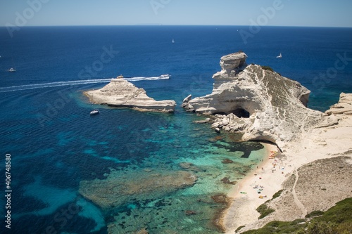 Top view of Beach of St. Anthony, Bonifacio, Corsica
