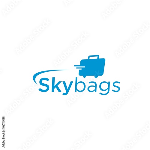 Suitcase and Airplane Logo Design. Travel Icon for Summer Vacation, Holiday, and Tourism Agency Branding with Modern, Minimalist Concept.