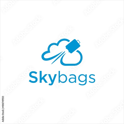 Travel Logo Design, suitcase trunk Vector Design Illustration