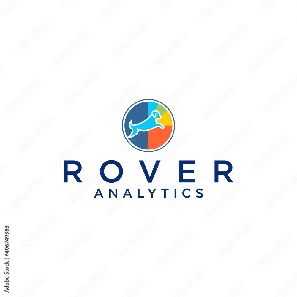 Rover Logo Design , with Analytic Diagram Symbol Vector Illustration
