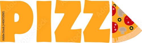 Logo Pizza with slice vector  illustration