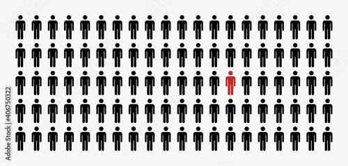 group of people illustration concept vector,different person man icon.