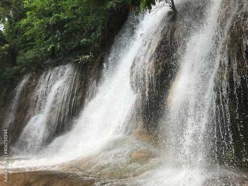 gorgeous waterfall in the forest of thailand