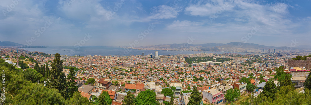 Panoramic Izmir view from Kadifekale Castle