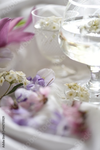 table setting with flowers