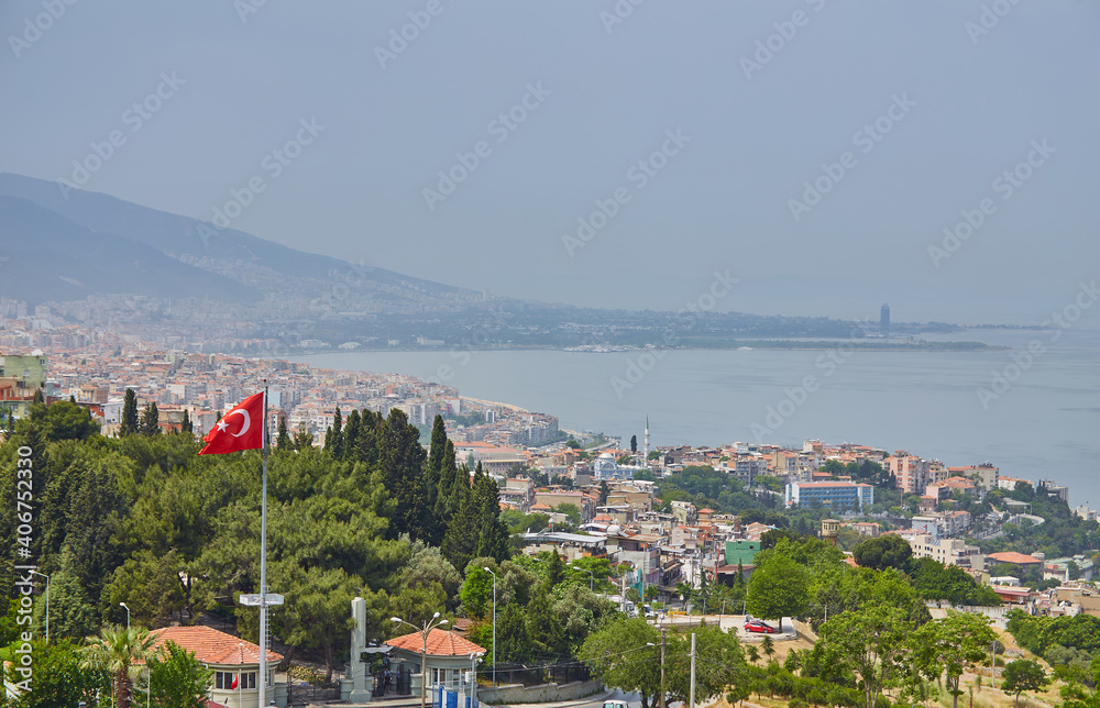 Panoramic photo of Izmir city from Kadifekale hill