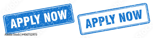 apply now stamp set. apply now square grunge sign