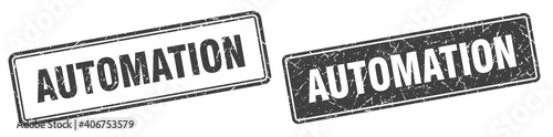 automation stamp set. automation square grunge sign