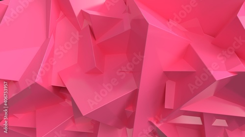3d render abstract pink background of geometric shapes