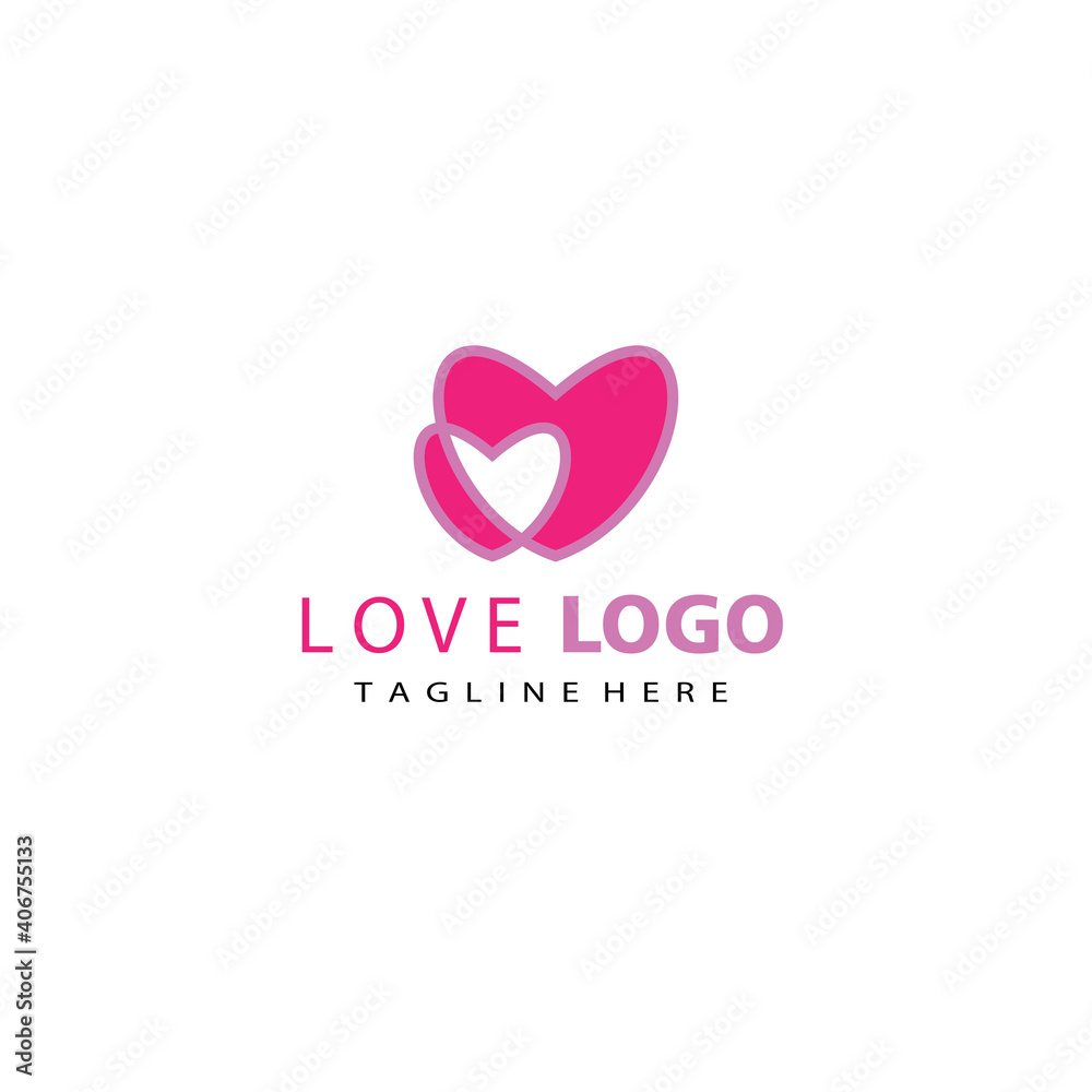 Logo love heart color illustration vector design template