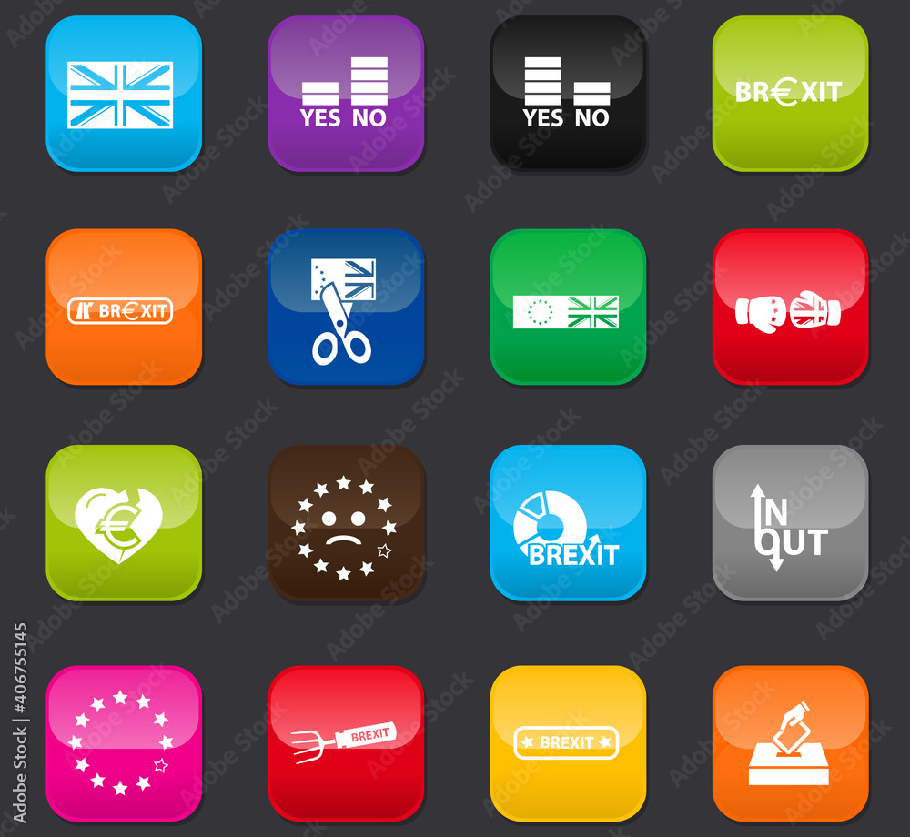 Brexit, icon set for web Brexit, icon set for web